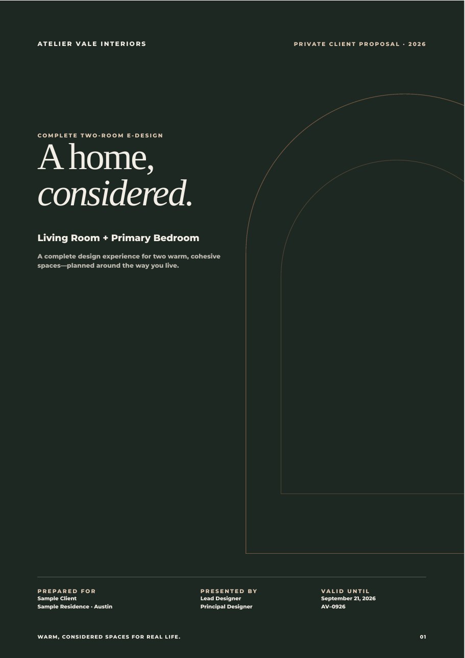 Cover of the complete eDesign proposal template
